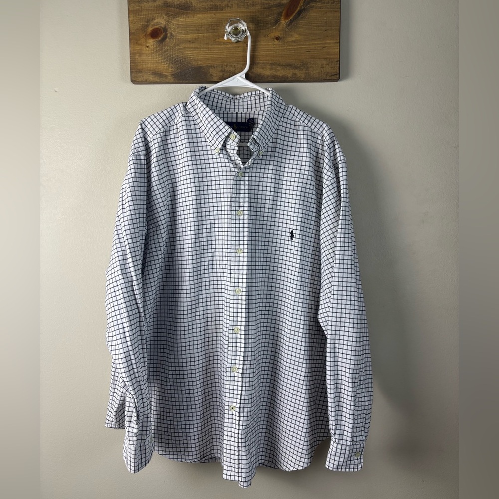 Ralph Lauren 2XB Black and White Gingham w/ Black Pony LS Button Down Shirt